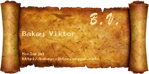 Bakay Viktor névjegykártya